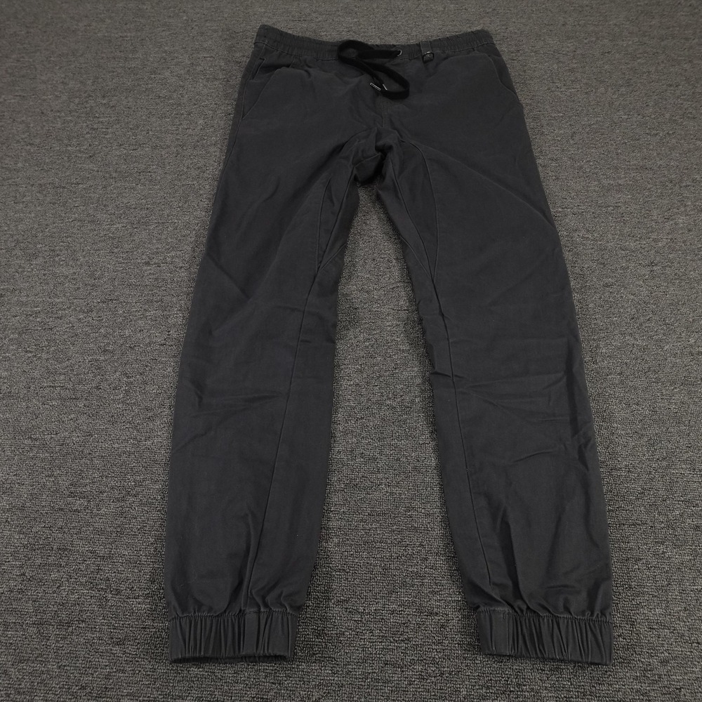 Hyper Denim Jogger Pants Mens Large Black Elastic Waist Cuffed Stretch Casual